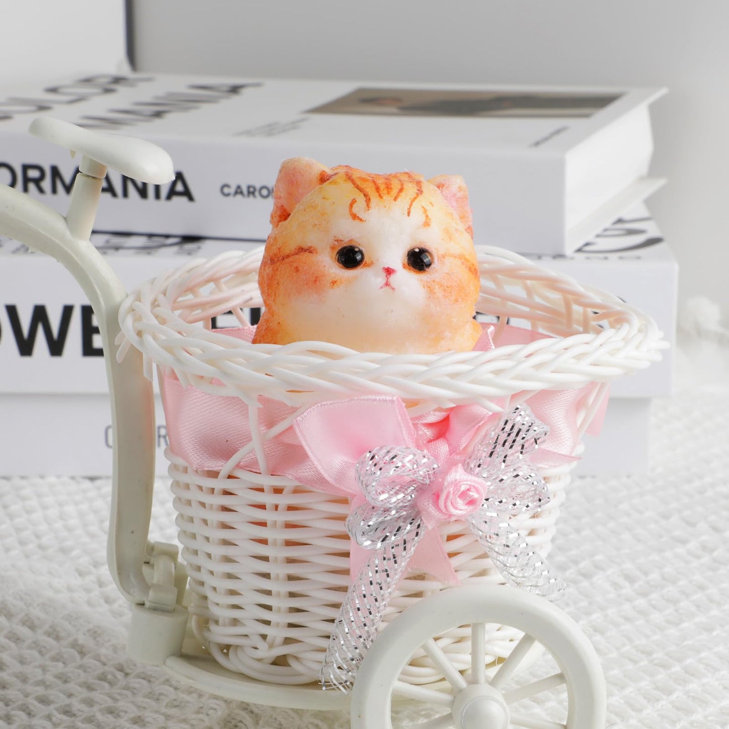 Cute Cat Taba Squishy Kit - Silicone Fat Kitty Fidget Toys For Kids (Orange)