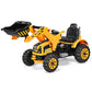 Honey Joy Ride On Excavator, 12V Battery Powered Construction Vehicles For Kids, Front Loader Shovel W/Horn, 2 Speeds, Forward/Backward, Safety Belt, Kids Bulldozer For Boys Girls(Yellow)