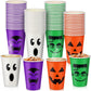 100 Pcs Halloween Party Cups 12 oz Pumpkin Vampire Bat Ghost Paper Cups Disposable Halloween Cups for Hot Cold Drinks Trick or T