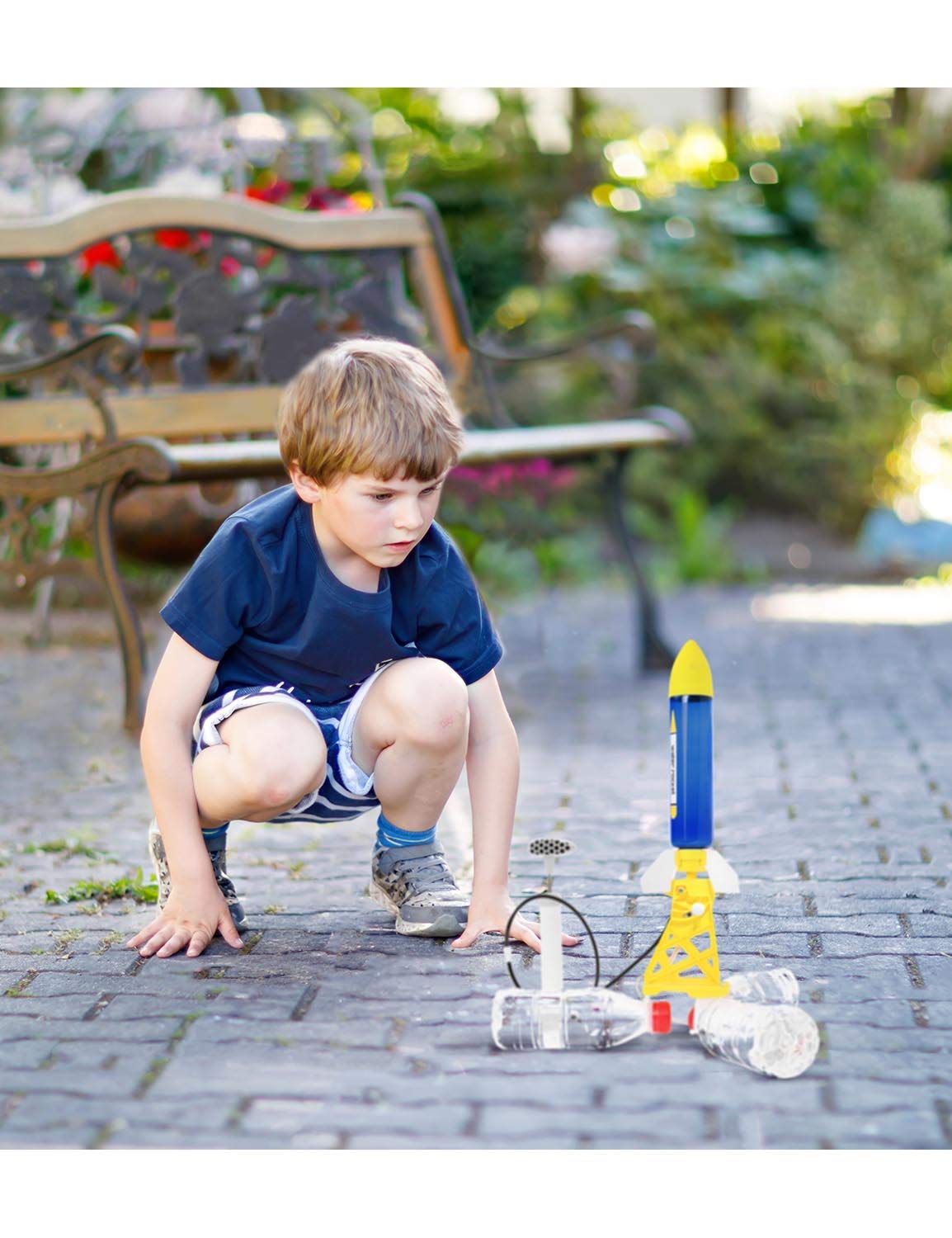 Playstem Water Rocket Easy Version(50 Meters)-With Rocket Tail, Body And Pump