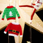 Zomiboo 5 Pieces Elf Doll Accessories Set Including 3 Santa Knitted Doll Sweaters 1 Red Plaid Sleeping Bag And 1 White Nightgown Bathrobe For Doll Xmas Decorations(Stylish Style)