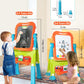 Lehoo Castle Easel For Kids, 4 In 1 Double Sided Kids Art Easel With Magnetic White Board & Chalk Board, Adjustable Standing Toddler Easel With Drawing & Writing Accessories - Gift For Boys And Girls