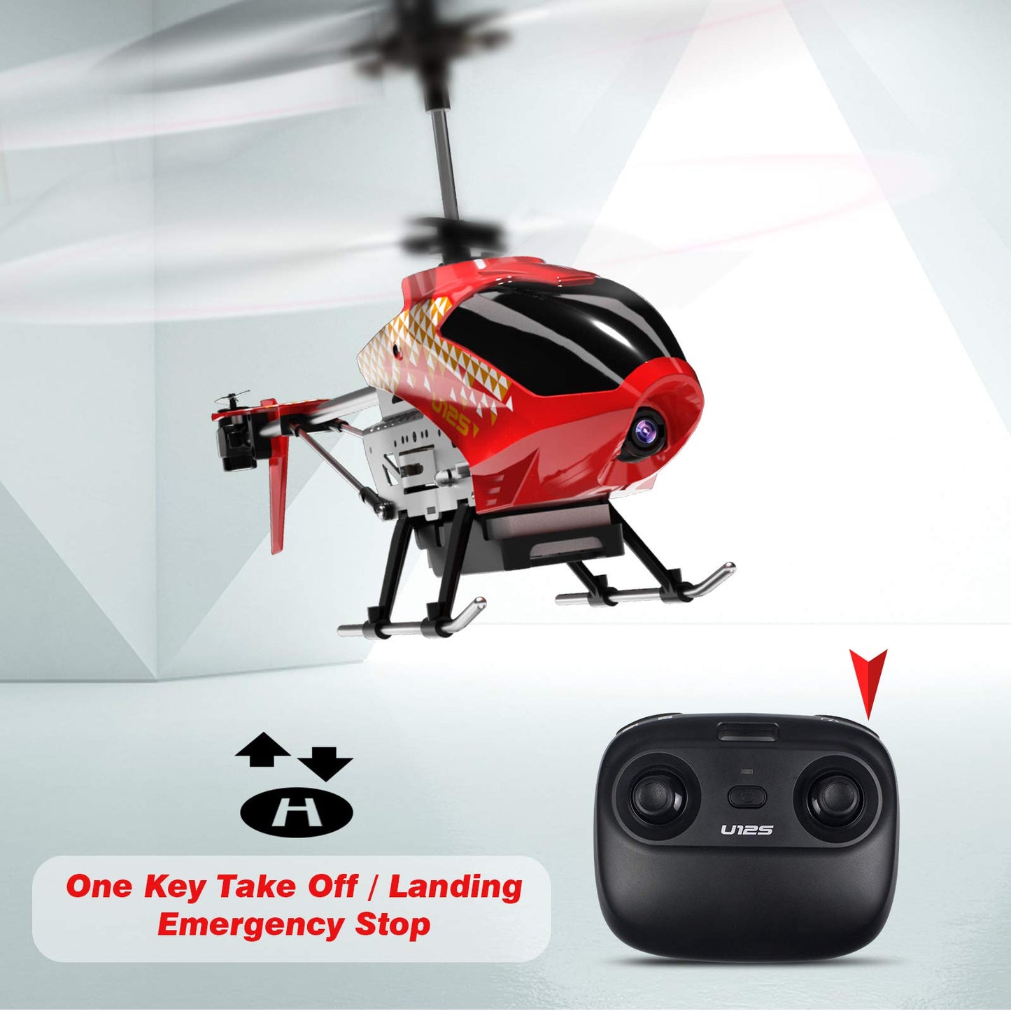 Cheerwing U12S Mini Rc Helicopter With Camera Remote Control Helicopter For Kids And Adults (Red)