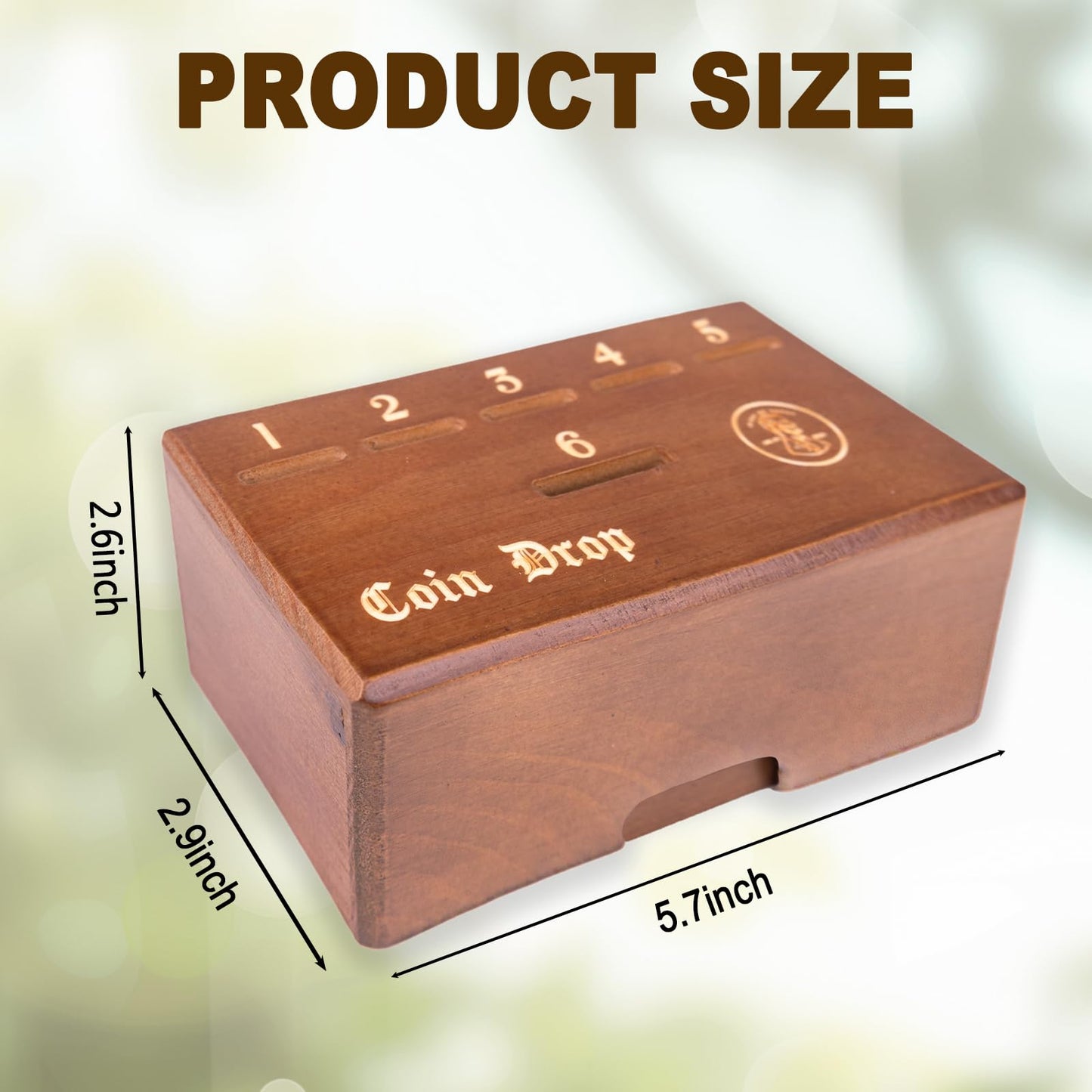 Wooden Coin Drop Game,Penny Game,Penny Coin Game,Contains 50 Coins,Game Box And 1 Dice,A Drop Penny Wooden Box Game To Interact