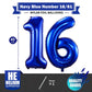 Navy Blue 16 Balloon Numbers,40 Inch Dark Blue 16 Or 61 Birthday Balloons Large Foil Mylar Balloons Number 16 For Birthday Party Anniversary Decorations