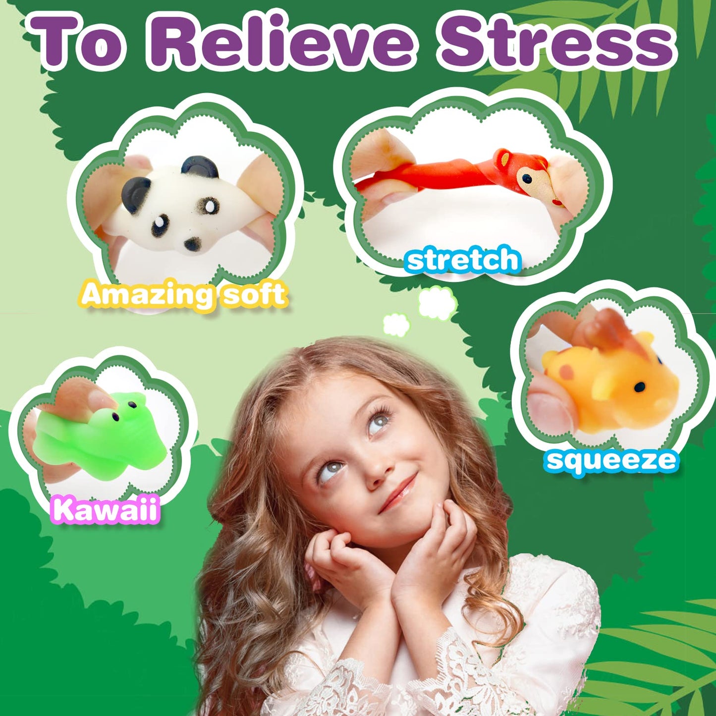 Toanwod 24 Pcs Easter Egg Fillers Mochi Squishy Toy: Easter Basket Stuffers Bunny Stuffed Squishies - Fidget Toys Bulk Stress Re