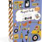 Janod - Magn  tiBook Construction Site Vehicles - Magnetic Educational Game 50 Magnets + 18 Models - Cardboard Childrens Toy -