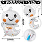 FEBSNOW Halloween Ghost Foil Balloons, 10 Pack 32 Inch Halloween Large Ghost Mylar Balloons for Halloween Birthday Boo Party Dec