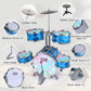Kids Drum Set For Toddlers With 5 Jazz Drum Kit & Lights (Vibrating-Controlled) & Alloy, Musical Instruments Toys, Boys Gifts Fo
