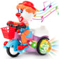 Zest 4 Toyz Musical Toy For Kids 360 Degree Rotating Stunt Tricycle Joker Bump & Go Toy With 4D Lights Dancing Toy Battery Opera