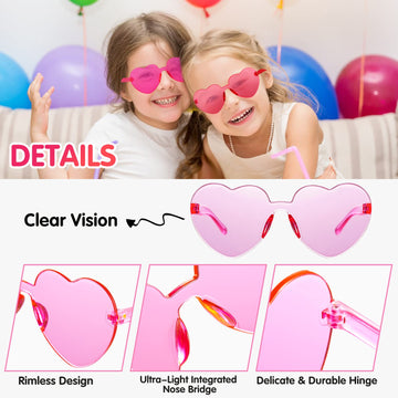 Scione Kids Heart Sunglasses Gift Sunglasses , 24Pack Party Favors Heart Sunglasses For Kid Boy Girl - Glasses Colorful Birthday Party Supplies, Beach, Pool Party Favors, Goodie Bag Stuffer