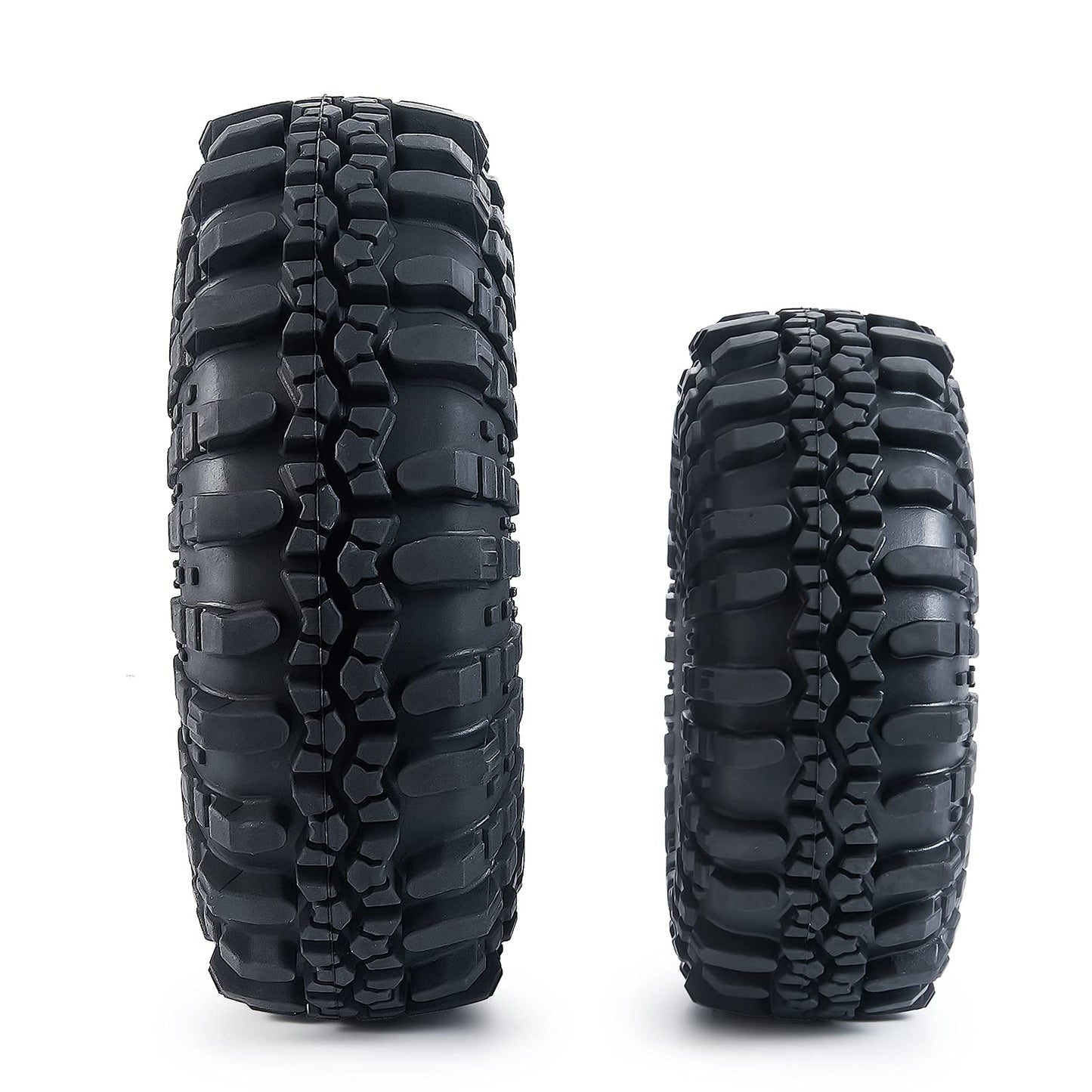RC-Hub 4pcs 2.2'' Rubber Tires Beadlock Wheel Tires OD with Foam 137mm for 1/10 Axial Wraith 90048 RR10 RC Crawler Car