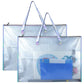 Busoha Art Portfolio Bag With Handle And Zipper - 2 Pack Large Clear Waterproof Poster Storage Bag For Artworks , Drawing Pads S
