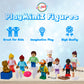Playkidiz 8 Toy Figures & Playsets, 2 Inch Play Peoples Set, Early Development Family Figurines For Kids, Pretend Play Toys For Children 3+ (23Pcs)