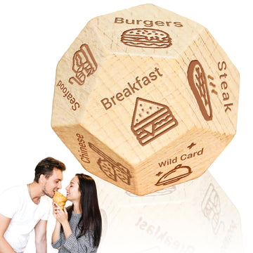 Buffsiss Date Night Dice For Couples, Fun Night Dating Decision Dice,Wooden Couples Dating Dice, Love Dices, Food Decision Dices