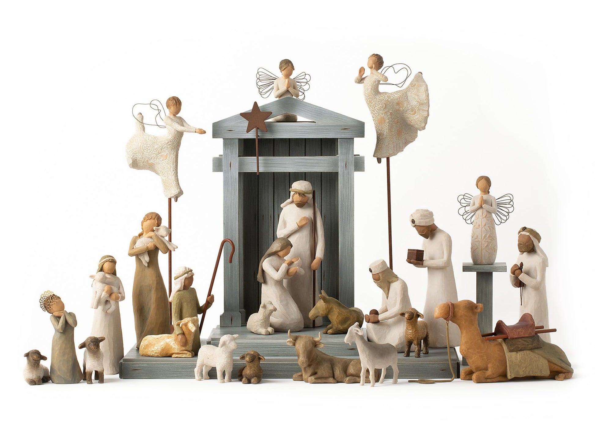 Willow Tree Nativity Premier Plus Elevated Angels, 25-Piece Set