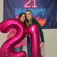 21 Balloon Number, Hot Pink Number 21St Birthday Balloons 40 Inch, 21 Or 12 Years Old Hot Pink Birthday Decorations For Men Wome