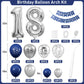 18Th Birthday Decorations Navy Blue Silver,18Th Birthday Balloon Garland Party Decorations With Number 18 Foil Balloons,Happy Bi