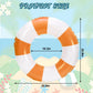 Whaline Inflatable Swimming Float Toy - 4Pcs Striped Swim Ring Pool Lounger Tube, 22.8 Inch, Orange, Fun Print for Summer Beach Party