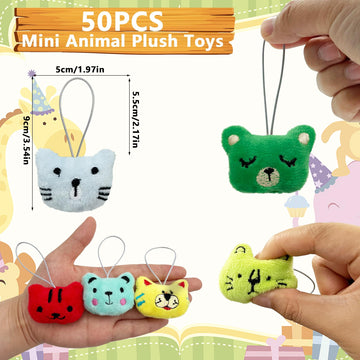 Xipegpa 50 Pcs Mini Animal Plush Toys Set Cute Small Animal Stuffed Toy Keychain For Party Favors Keychain Ornament For Goody Ba