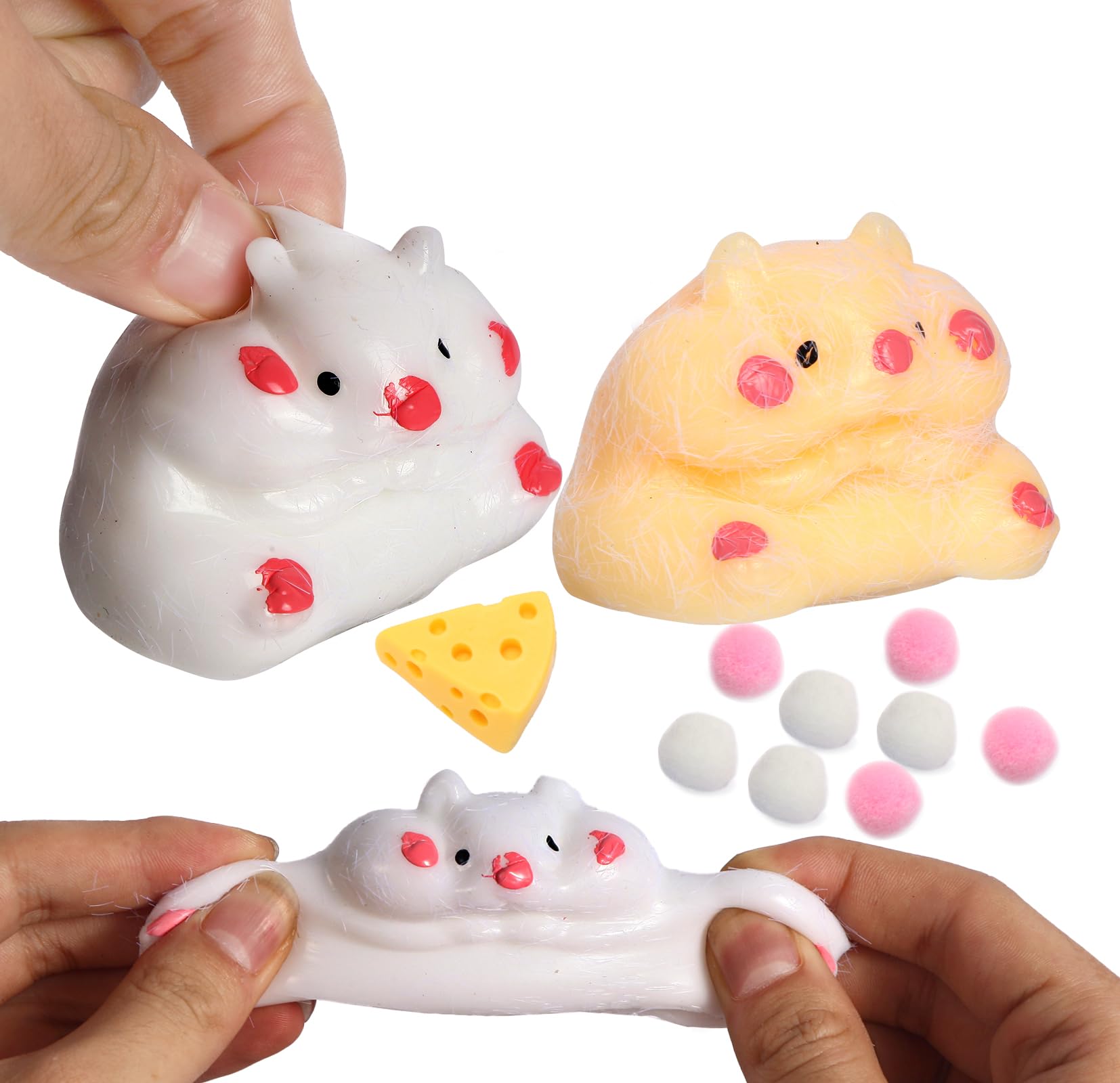 4 Pack Squishy Hamster Squishy Squeeze Toys, Cute Soft Cat Squishy Toys, Party Favors Fidget Toys Squishy Suitable Adults Kids, 