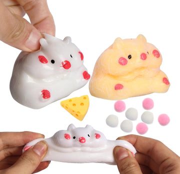 4 Pack Squishy Hamster Squishy Squeeze Toys, Cute Soft Cat Squishy Toys, Party Favors Fidget Toys Squishy Suitable Adults Kids, 