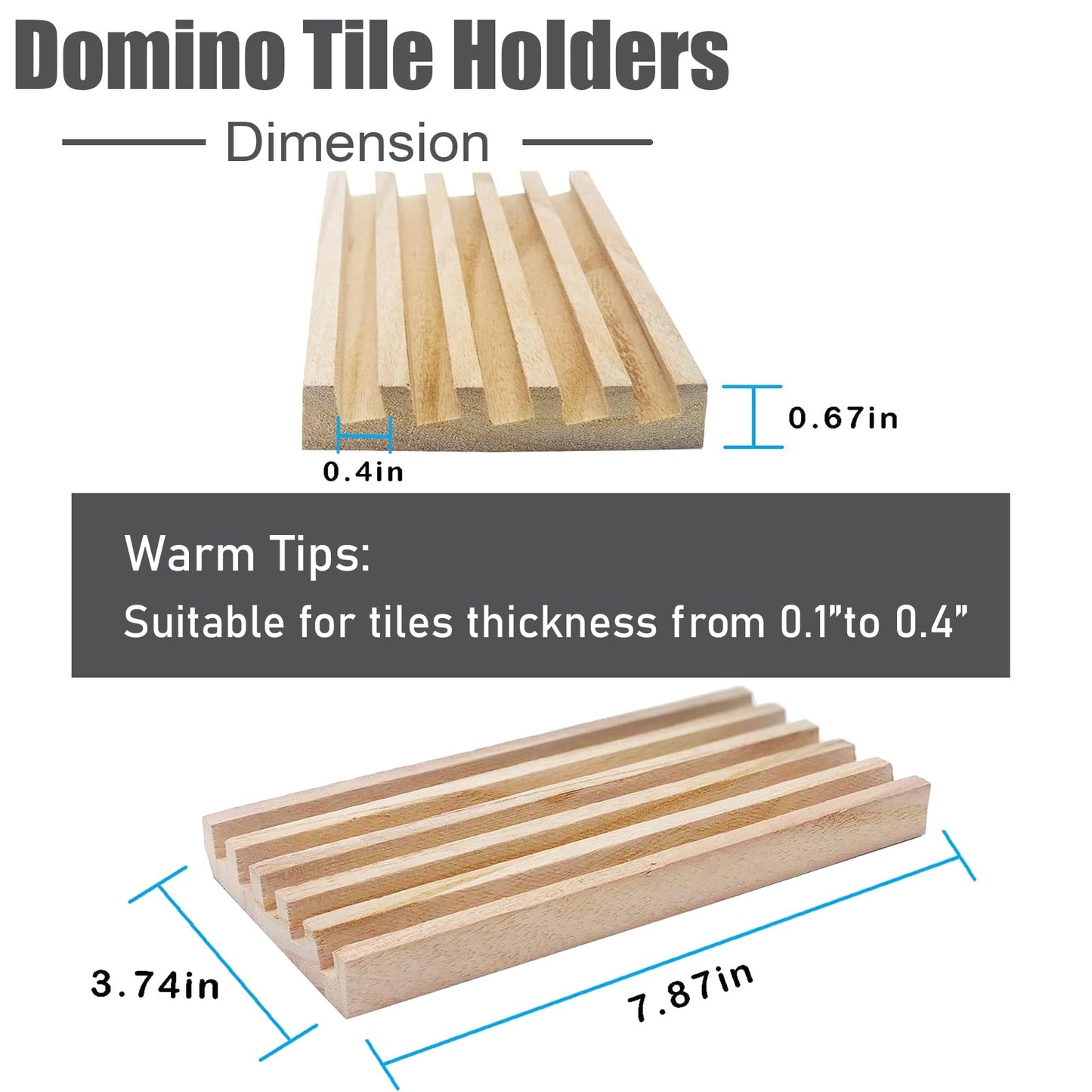 Essajoy Wooden Domino Trays/Racks Set Of 4 Mexican Train Domino Trays/Racks Double 12 Tiles Holders Rack Domino Tiles Holders Do