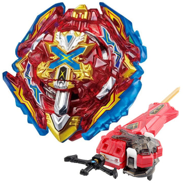 Bey Battling Launcher Set  B-200 Xiphoid Xcalibur Xanthus Burst Bey  Left and Right Spin decorative replica blade Ripcord Launcher Compatible with All Bey Burst Series - Red