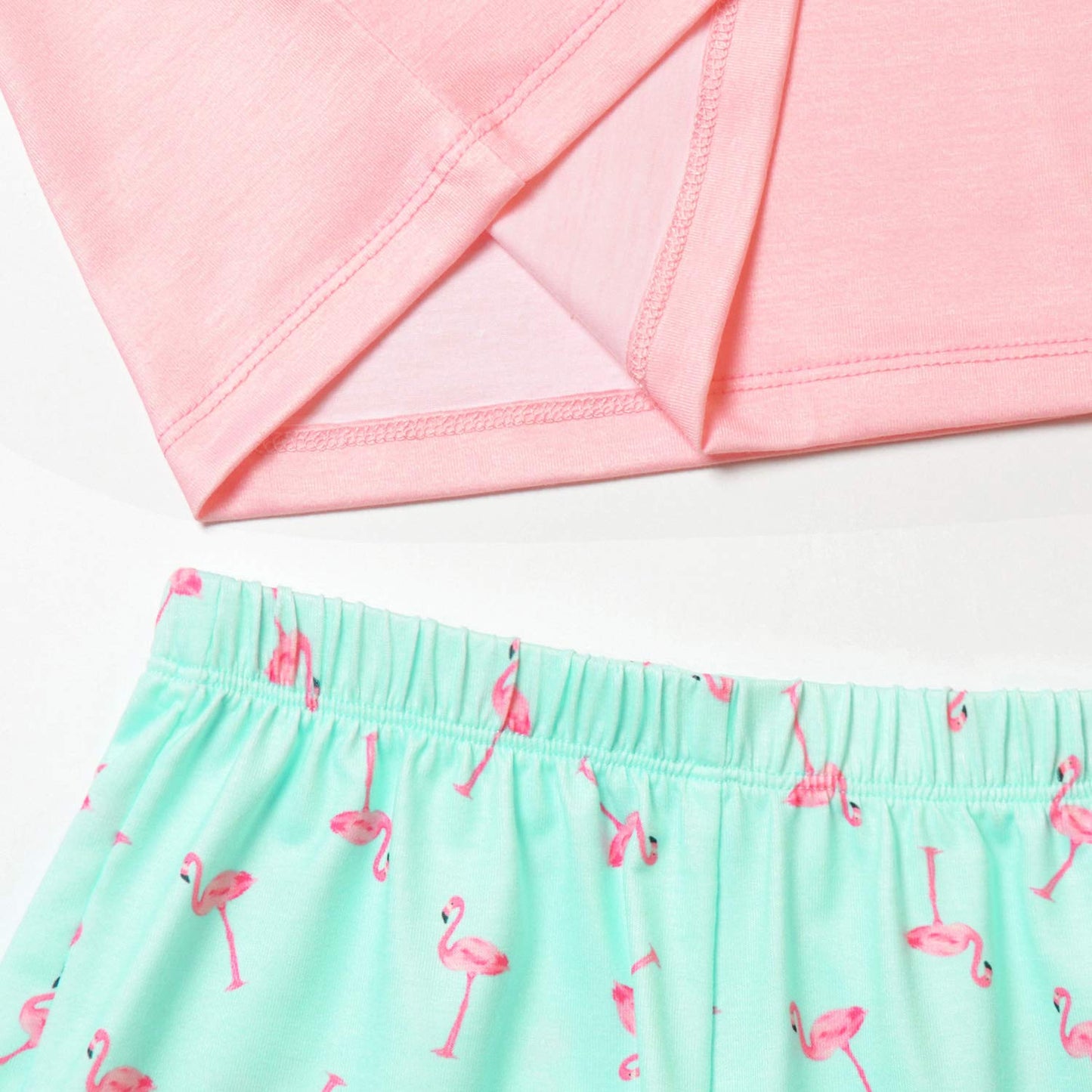 Qpancy Flamingo Pajamas Matching American Girls & Kids Pjs Sets Summer Nightshirts 12-13 Years