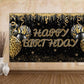 Large Gold Leopard Happy Birthday Backdrop Huge Leopard Happy Birthday Banner Cheetah Birthday Party Decoration Gold Leopard Bir