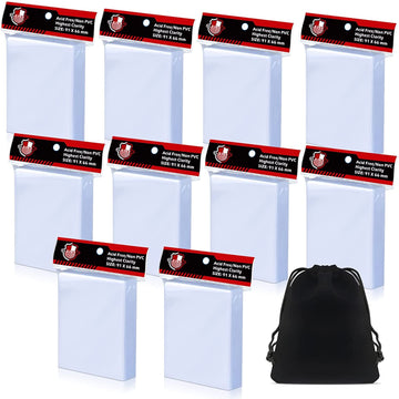 Kitoyz 1000PCS Clear Card Sleeves Top Loaders for Trading Cards, Sports Cards, Football, MTG, Yugioh - Protectors for Collectibles