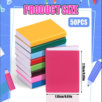 Draupnir 50 Pcs Book Miniatures  40 Colorful Miniature Books und 10 Miniature White Book  1:12 Scale Miniatures Books Tiny Christmas Toy for Boys Girls Dollhouse Crafts Bookshelf Decoration