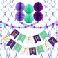 Mermaid Happy Birthday Banner Mermaid Birthday Decorations, Mermaid Birthday Party Decorations For Boys, Girls, Women And Men