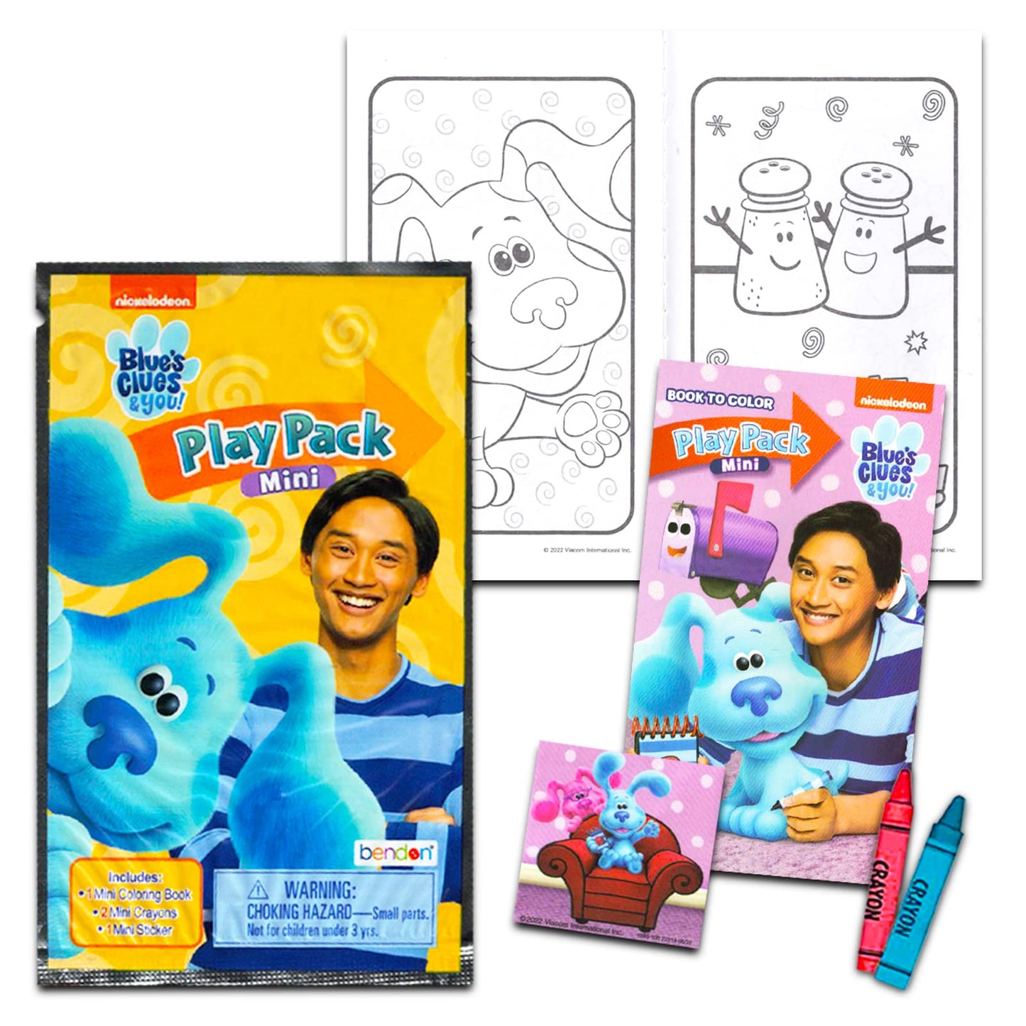 Viacom Blues Clues Mini Party Favors Set for Kids - Bundle with 24 Mini Blues Clues Grab n Go Play Packs with Coloring Pages,