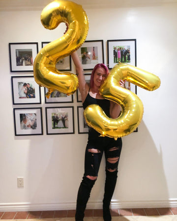 25 Balloon Number, Gold Number 25Th Birthday Balloons 40 Inch, 25 Or 52 Years Old Gold Birthday Decorations For Men Women, 25Th