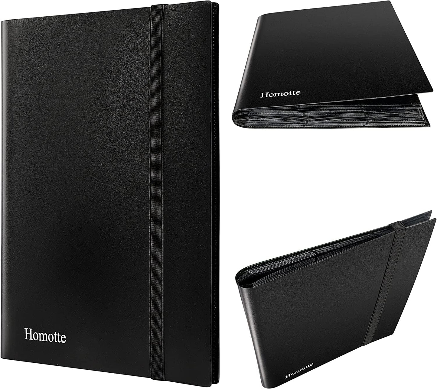 Homotte Trading Cards Binder, 9 Pocket Baseball Football Binder 360 Side Loading Trading Card Holder, Standard Size Card Organiz