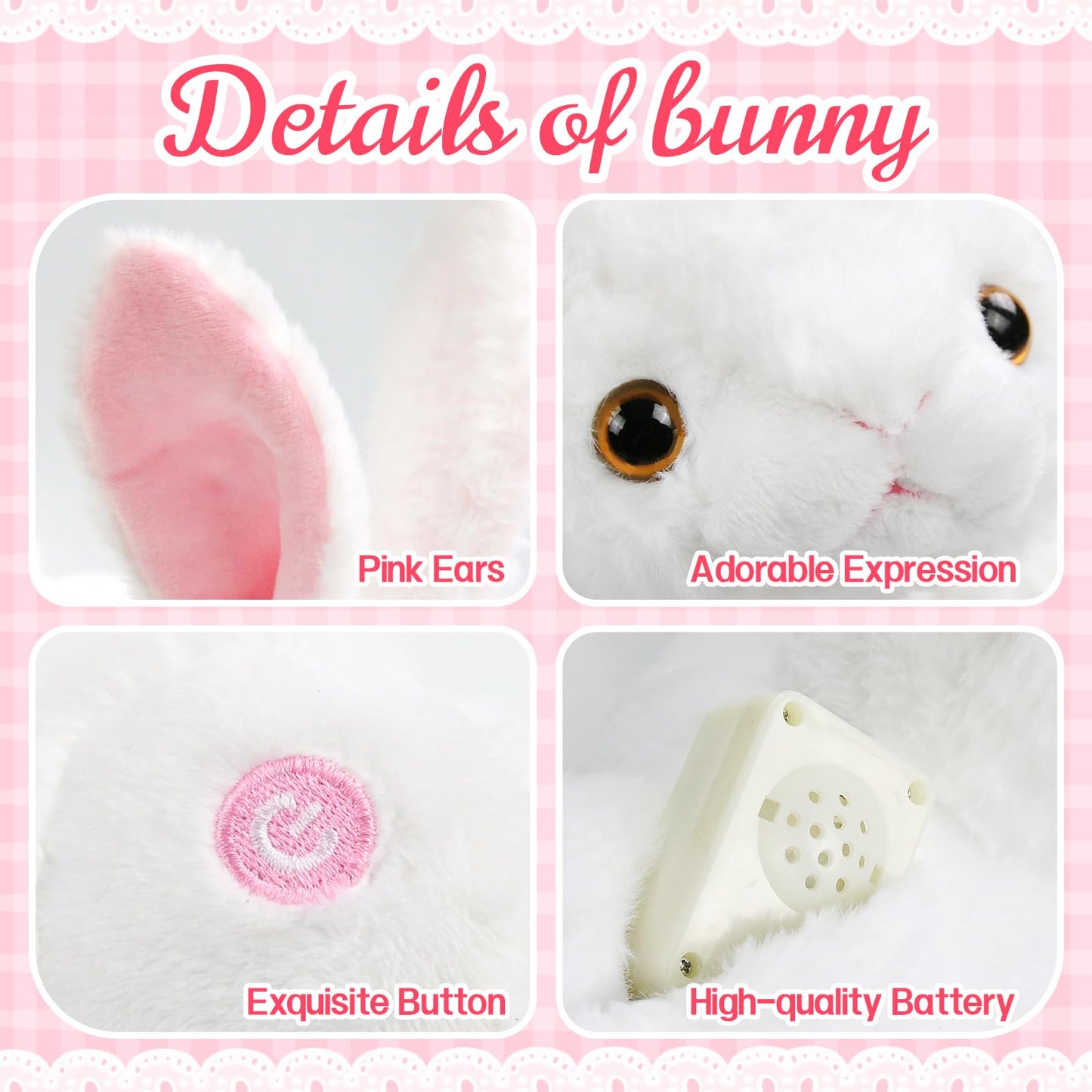 Specialyou Light Up Plush Bunny Rabbit Stuffed Animal Rabbit Plushie Toy Glow In The Dark Bedtime Companion Easter Bunny Gift For Kids, 14’’Best Gifts For Easter Day(Led)