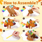 Pajean 18 Set Thanksgiving Box Crafts Kits DIY Thankful Turkey Boxes with Wooden Stick Thanksgiving Gratitude Prayer Jar Turkey