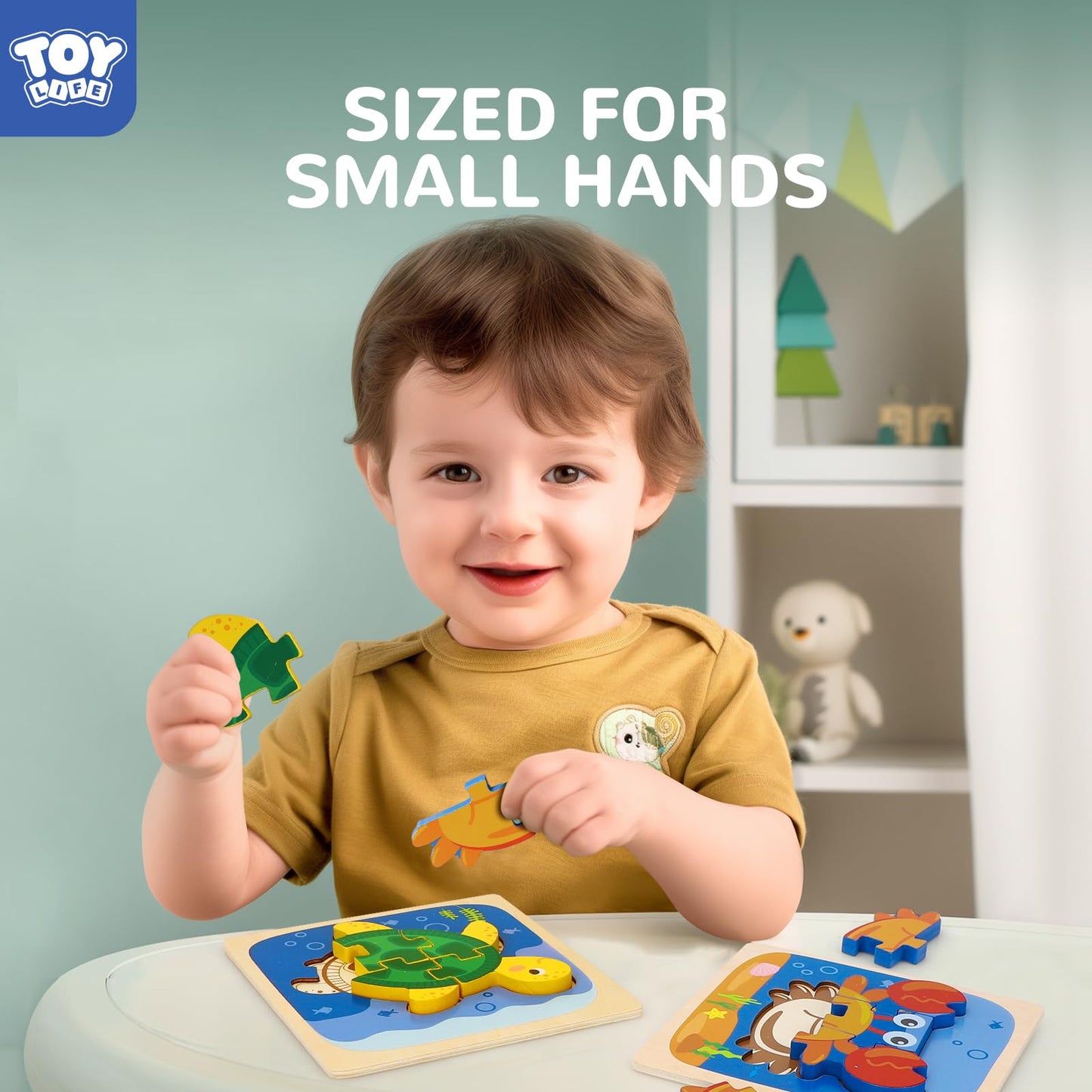 Toy Life Wooden Puzzles For Toddlers 2-4, Sea Animals Toddler Puzzles, Puzzles For Toddlers 1-3, Wood Puzzles Educational Montes