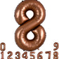Toniful 40 Inch Coffee Brown Large Numbers Balloon 0-9 Birthday Party Decorations,Big Chocolate Number 8 Foil Balloon Digital 8