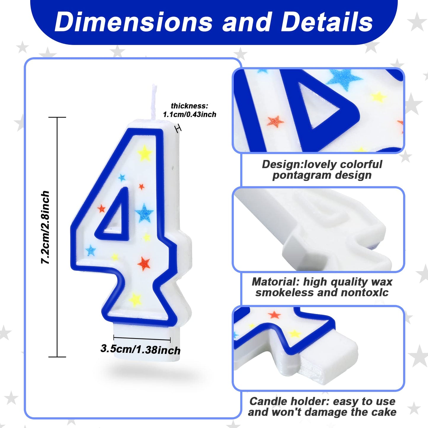 10 Pieces Birthday Number Candles Polka Dot Colorful 0-9 Cake Candles for Birthday Wedding Anniversary Reunions Theme Party Deco