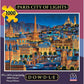 Dowdle Folk Art Jigsaw Puzzle - Paris City of Lights, 1000 Pieces, Cardboard, Gray/White, Model 10273
