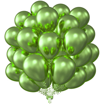 Kalor 12 Inch Metallic Lime Green Balloons, 50 Pcs Latex Helium Metallic Balloons For Kid'S Birthday Party, Baby Shower, Wedding, Graduate Party Decorations
