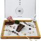 Melonva Japanese Zen Garden For Desk - Life Flows 12'' X 8'' Desktop Mini Zen Garden With White Sand Artificial Tree Rocks Rakes