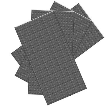 Borola Classic Baseplates Building Brick - 10'' X 5'', Compatible With Most Major Brands, 4-Pack Dark Gray, Ages 7-12