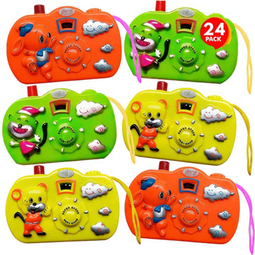 Artcreativity Kids Camera Toy Set With Images In Viewfinder (24Pcs) Party Favors For Kids 3-5, Goody Bags Birthday Gifts, Party Favors For Kids, Toddler, Goodie Bags Stuffers For Kids, 3 Colors