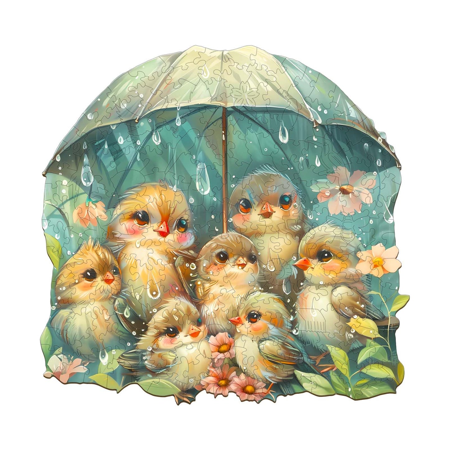 Wooden Puzzles For Adults, Bird Holding Umbrella Wooden Jigsaw Puzzles For Adults Kids, Unique Shaped Wood Puzzles Adult, Creati