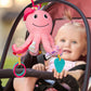 TURKIDS Infant Baby Girls Musical Stuffed Animal Activity Soft Toys with Multi-Sensory Crinkle, Mirror, Rattle and Textures for