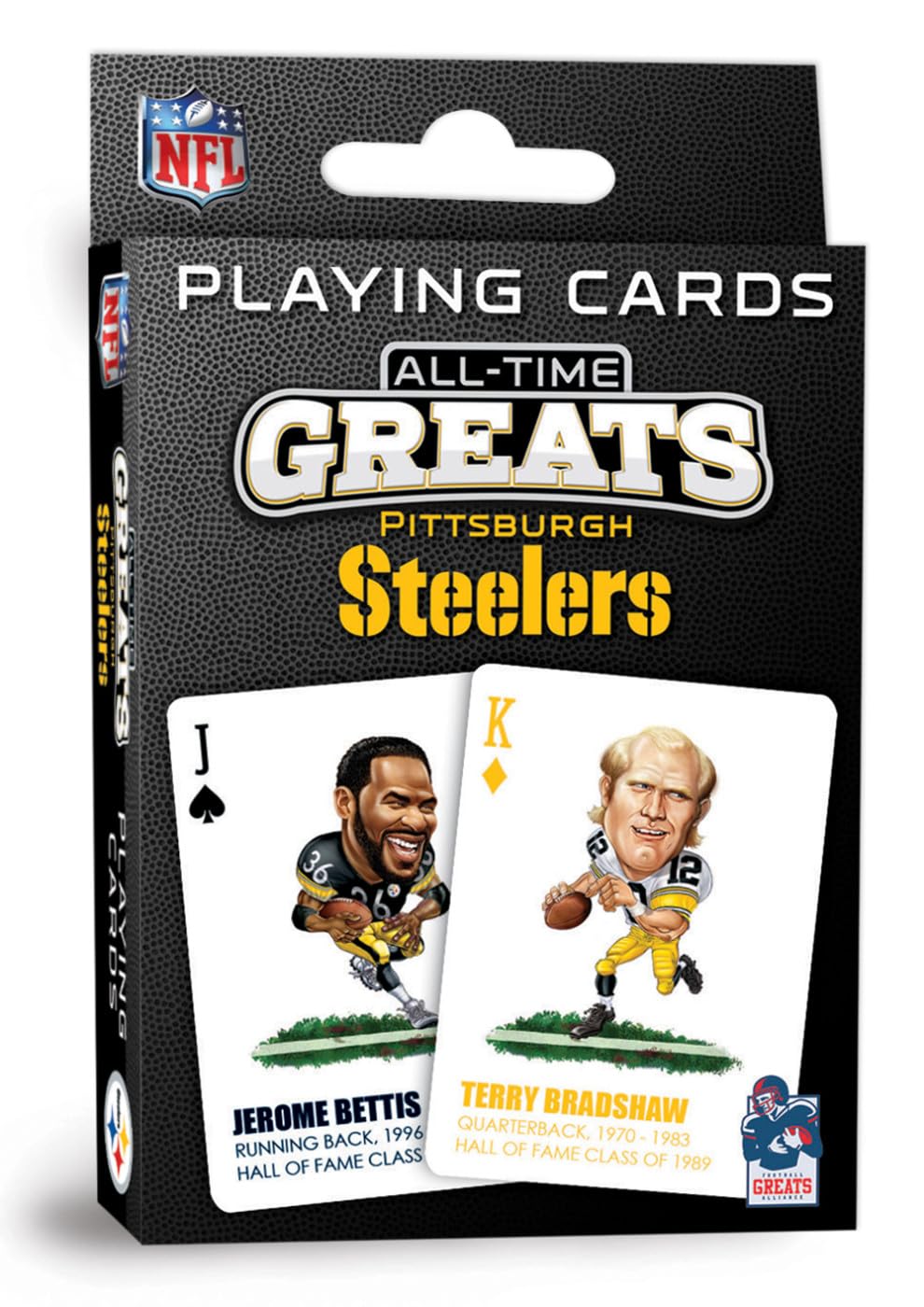 MasterPieces Pittsburgh Steelers All-Time Greats Playing Cards - Officially Licensed Card Deck for Adults, Kids - Team Color, Model PIS3300