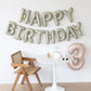 16 Inch Happy Birthday Balloon, White Sand Happy Birthday Balloons Banner Aluminum Foil Letters Balloons For Birthday Party Deco